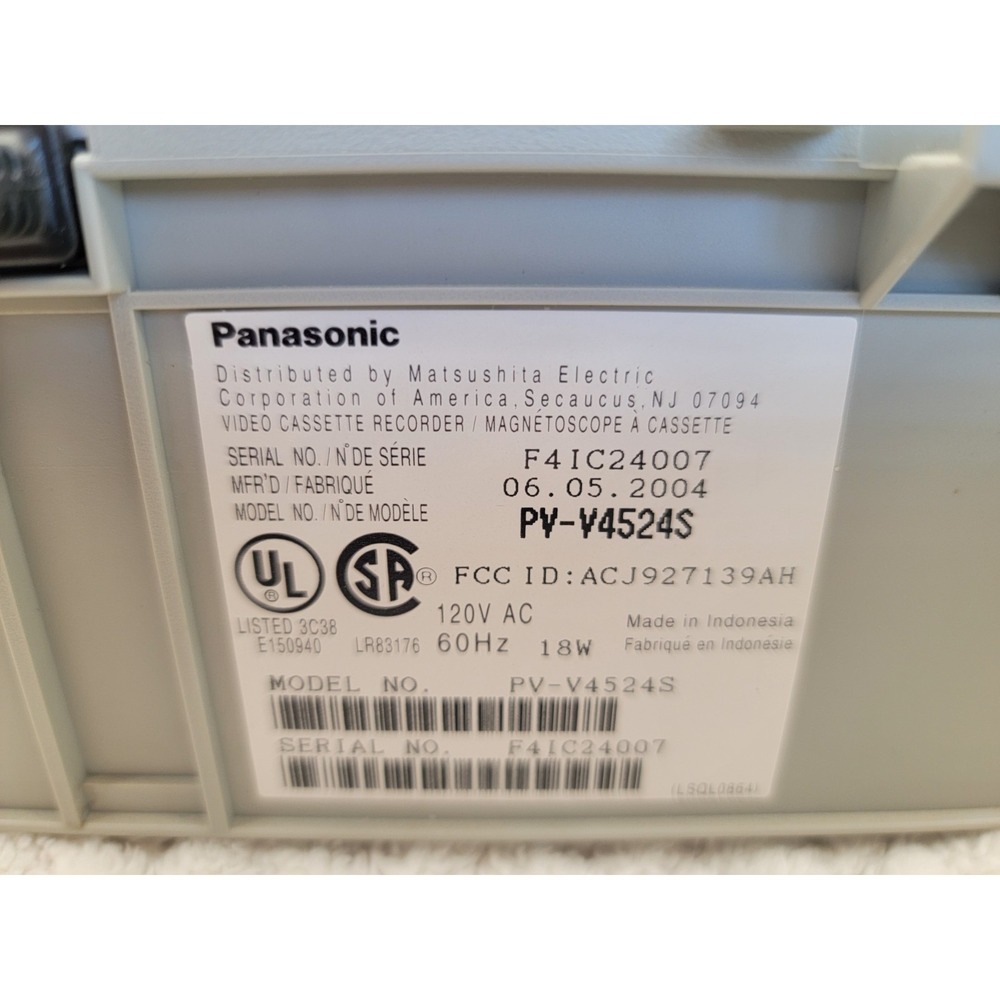 Panasonic PV-V4524S VHS VCR Omnivision Video Cassette Player NO Remote/Tested! - Picture 2 of 7